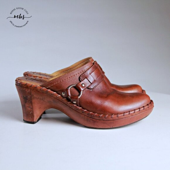 Frye Charlotte Braided Leather Clogs - Picture 1 of 12